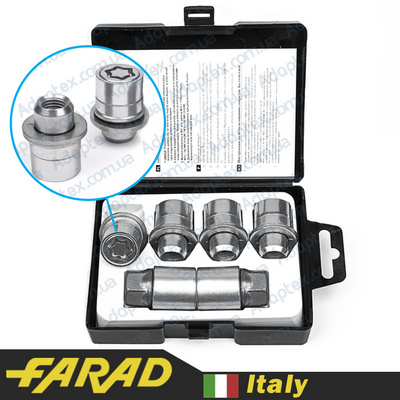 Секретные гайки Farad Starlock 382/E (Toyota, Lexus, Mitsubishi) 12х1,5 L36 Прессшайба (2 ключа) на колеса секретки для дисков