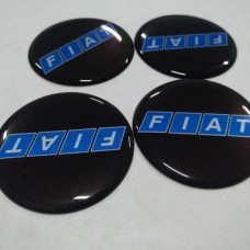 Наклейка на диск FIATчерный, синие буквы 50мм 