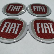 Наклейка на диск FIAT красная 65мм 