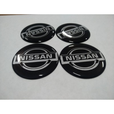 Наклейка на диск NISSAN черный 70мм  с логотипом на колпачок колесных дисков