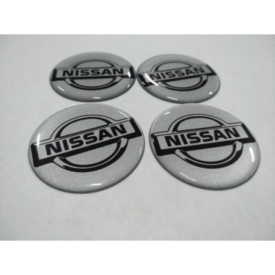 Наклейка на диск NISSAN серебряный 55мм  с логотипом на колпачок колесных дисков