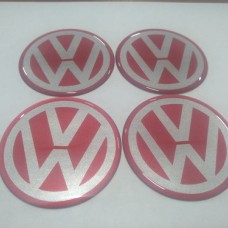 Наклейка на диск VW красная 65мм 