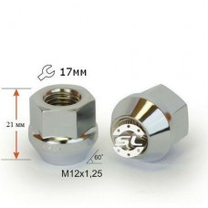 Гайки 12х1,25 L21 открытая 17 ключ