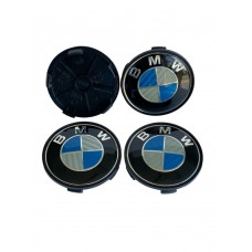 Колпачки на диски BMW (68/62) Синий + Карбон