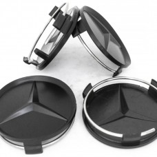 Колпачки на диски Mercedes (75/70) чёрный матовый