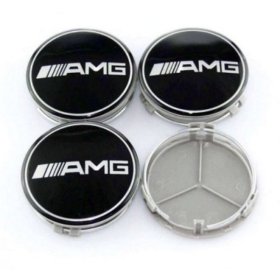 Колпачки на диски Mercedes AMG (75/70) Черные заглушка
