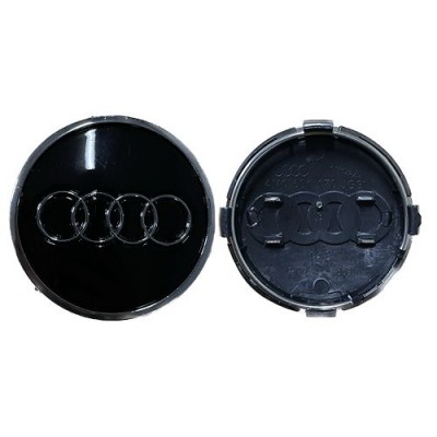Колпачок на диски Audi черный/хром лого 8W0601170 / 4M0601170 (61мм) заглушка