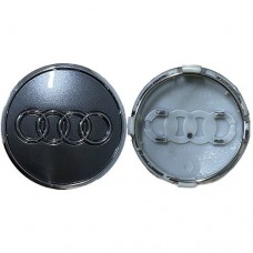 Колпачок на диски Audi серый/хром лого 8W0601170 / 4M0601170 (61мм)