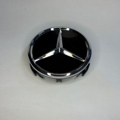 Колпачок на диски Mercedes-Benz черный глянец A2204000125 (75мм) заглушка