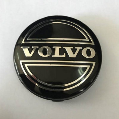 Колпачок на диски Volvo черный глянец/хром лого 31471435 (64мм) заглушка