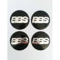 Наклейка на диск BBS D56 алюминий (Серебристый логотип на черном фоне)