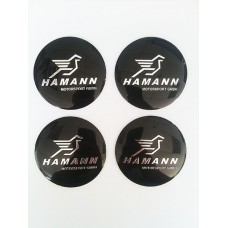 Наклейка на диск Hamann D56 мм (Хромированный логотип на черном фоне)