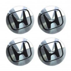 Наклейка на диск Honda D56 аллюминий (черный логотип на серебристом фоне)