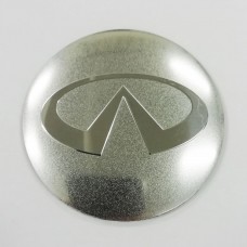 Наклейка на диск Infiniti D56 мм (Хромированный логотип на серебристом фоне)