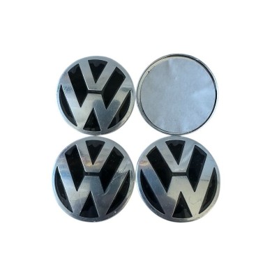 Наклейка на диск VW черный 51мм (с бортом) с логотипом на колпачок колесных дисков
