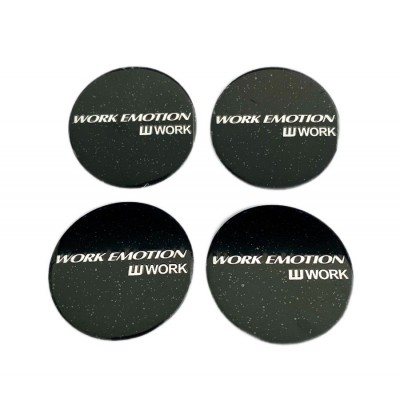Наклейка на диск Work Emotion черный 45мм с логотипом на колпачок колесных дисков