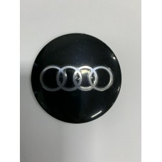 Наклейки Audi D56 алюминий (Серебристый логотип на черном фоне)