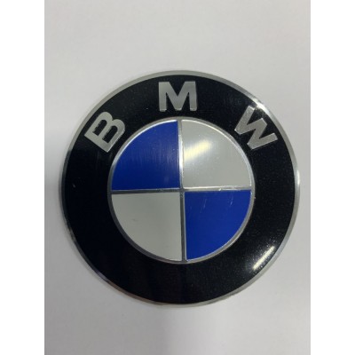 Наклейки BMW D65 алюминий (Логотип с серебристой окантовкой) з логотипом на ковпачок колісних дисків