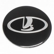 Наклейки LADA D56 алюминий (Серебристый логотип на черном фоне)