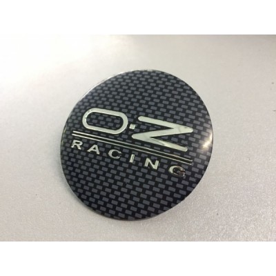 Наклейки OZ D65 (Серебристый логотип на карбоновом фоне) з логотипом на ковпачок колісних дисків