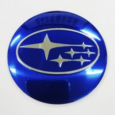 Наклейки Subaru D56 алюминий (Хромированный логотип на синем фоне)
