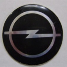 Наклейка на диск Opel 56  выпуклый (Серебоистый логотип на черном фоне) 