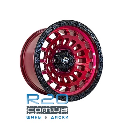 Off Road Wheels OW1025 9x17 6x139,7 ET-12 DIA110,5 (red black lip black rivets) у Дніпрі