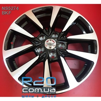 Replica Nissan (NS5274) 7x16 5x114,3 ET40 DIA66,1 (black machined face) в Днепре