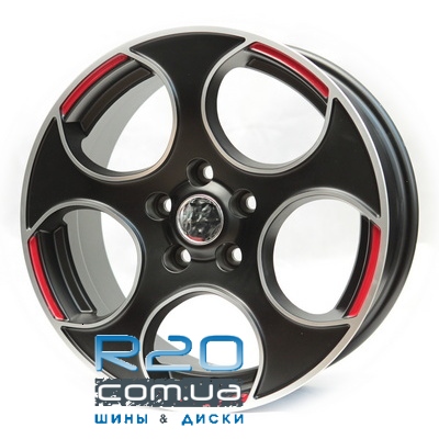 Replica R5197 7x16 5x108 ET35 DIA73,1 (matt black red lip) в Днепре