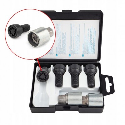 Секретные Болты 15х1,25 L44 Сфера Вращающееся кольцо Farad Starlock Black PM1/E (2 keys) на колеса секретки для дисков