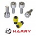 Секретные Болты Harry 14х1,5 L28мм Конус 17,19 ключ Matt Chrome на колеса секретки для дисків